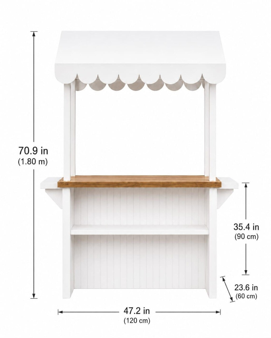 Custom Wooden Event Cart – Portable Coffee Bar, Wedding Candy Cart & Pop-Up Business Kiosk
