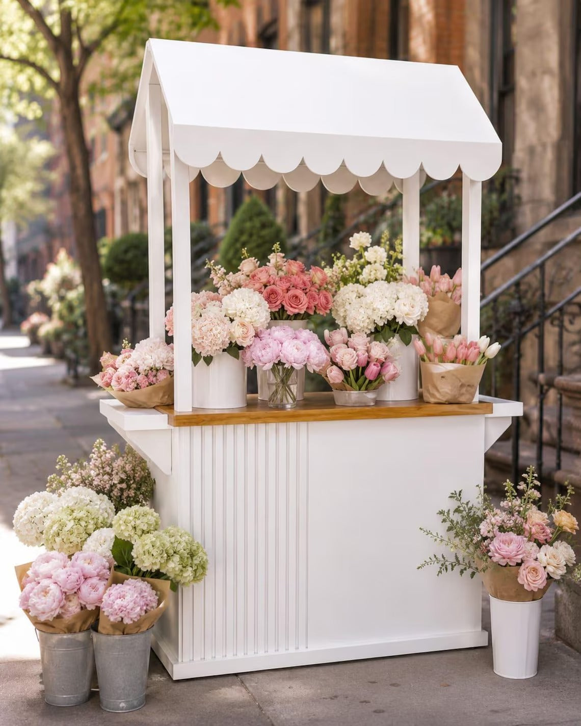Custom Wooden Event Cart – Portable Coffee Bar, Wedding Candy Cart & Pop-Up Business Kiosk