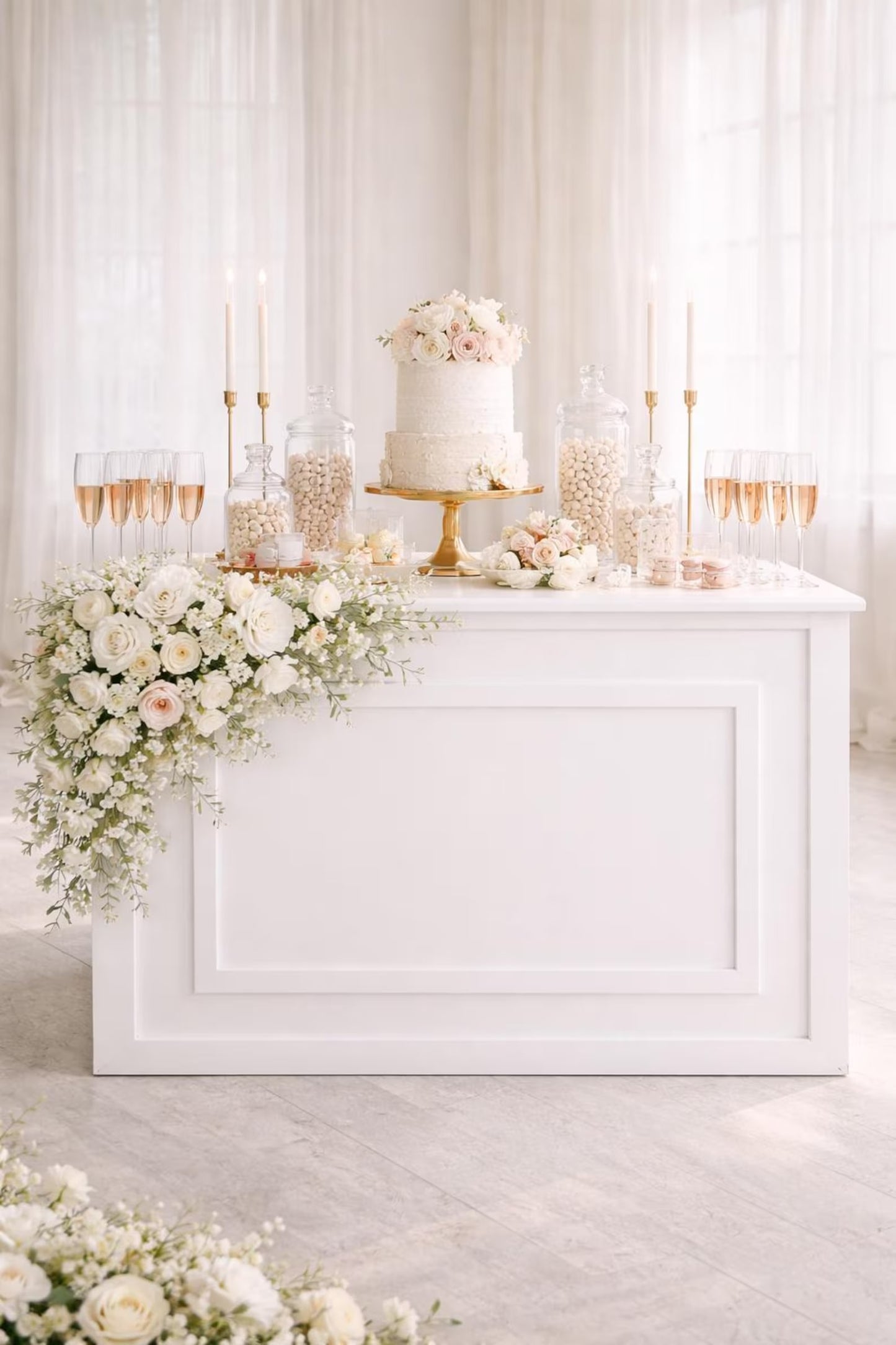 Wedding Dessert Bar Table 43”x35” Event Display Stand, Candy Cart Alternative, Baby Shower Decor, Mimosa Bar, Small Business Pop Up Booth