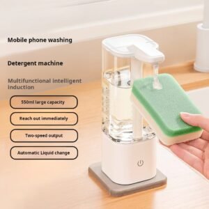 Detergent dispenser automatic sensor kitchen hand soap dispenser dish soap detergent smart dispenser wall mounted (2 pcs)